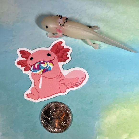 CandiLotl Axolotl Crazy Trending WaterProof Single Decor Accent Sticker - Picture 3 of 3